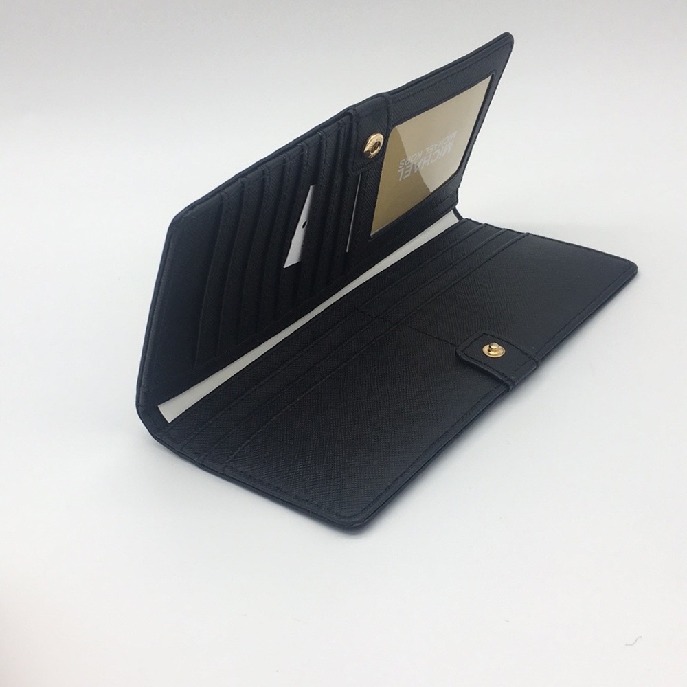 Michael Kors Jet Set Flat Slim Bifold Wallet Black - Picture 7 of 8